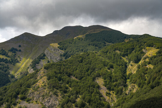 Summer landscape of Parco Nazionale dell'Appennino Tosco-Emiliano, seen from Lagastrello Pass, Italy, Europe.