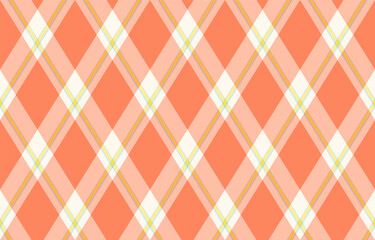 Argyle pattern of geometric rhombus. Harlequin check wallpaper design. Classic diamond shaped textile material for web background, print fabric clothing, sweater, wrapping paper, gift card, invitation