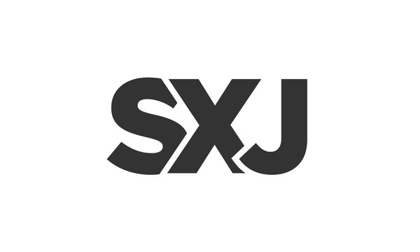 SXJ logo design template with strong and modern bold text. Initial based vector logotype featuring simple and minimal typography. Trendy company identity.