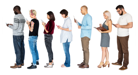 Diverse people png element, transparent background