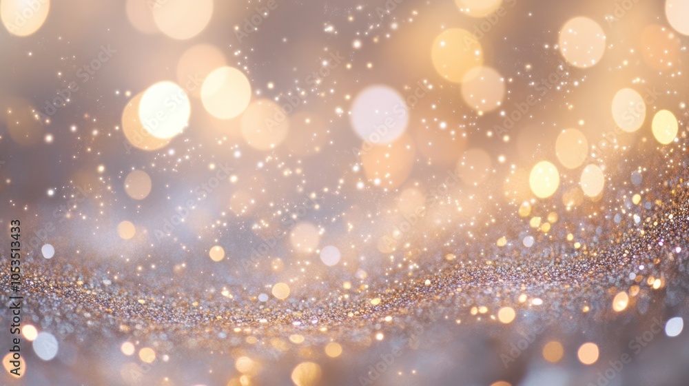 Poster a mesmerizing abstract background filled with shimmering lights and sparkling glitter particles in v