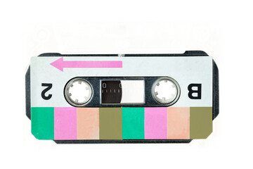 Obraz premium Cassette tape png sticker, transparent background
