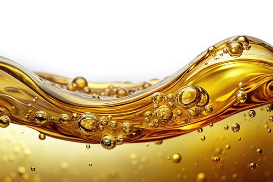 Wide-angle view of oil viscosity and air bubbles