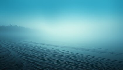 Obraz premium Mist Rising on River Creating Smoky Haze Above Dark Surface