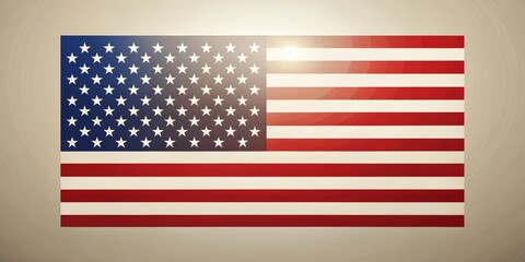 Fototapeta premium Silhouette of American Flag for Memorial Day and Fourth of July Celebrations - Patriotic Symbolism, Red White Blue, Independence Day, National Holiday, USA, Memorial Day