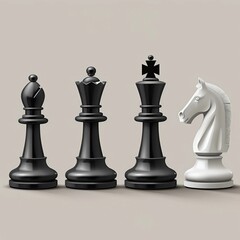 chess pieces isolated on white