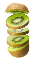 Layers of ripe kiwi fruit isolated 