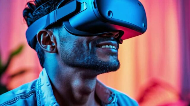 Man in vr glasses for virtual reality.