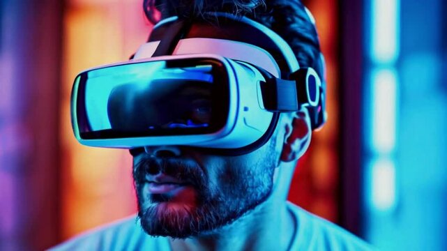 Man in vr glasses for virtual reality.