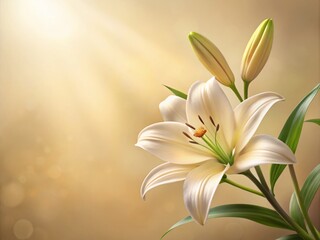 Striking Silhouette of a Lily Against a Creamy Backdrop - Artistic Simplicity and Elegance in Nature Photography