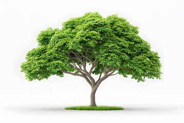 African savannah acacia tree Isolated on white background.