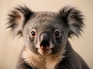 Fototapeta premium Blushing Koala: Cute Koala Bear with Soft Blush and Big Eyes