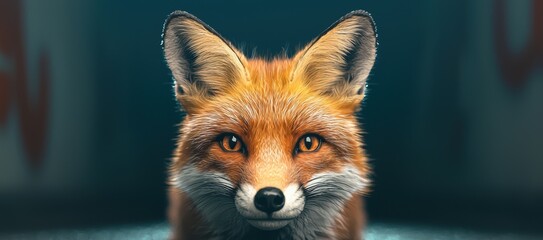 Obraz premium A close-up of a fox with bright eyes and detailed fur