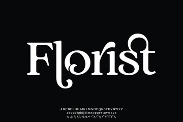 Elegant beautiful vintage serif alphabet display font vector. Decorative florist typeface