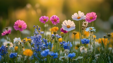 Fototapeta premium Spring flowers in a meadow.