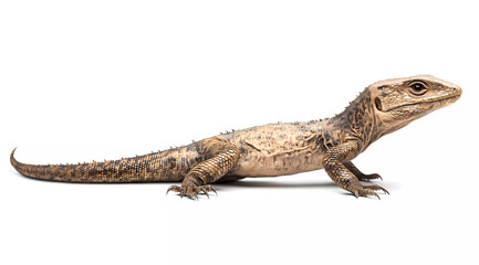 Naklejka premium Doedicurus Lifelike Portrayal on Stark White Background, Side Perspective Highlighting Pleistocene Armored Herbivore