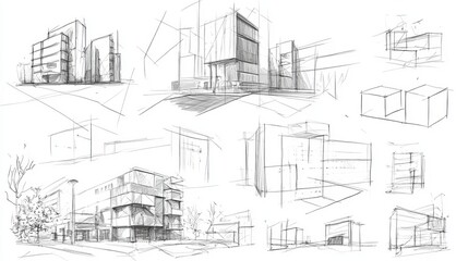 Fototapeta premium quick sketch tutorial Illustrations, clear breakdown of sketching techniques, showing outline techniques and basic shapes