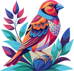 Fototapeta premium Pinch Bird Colourful Vector