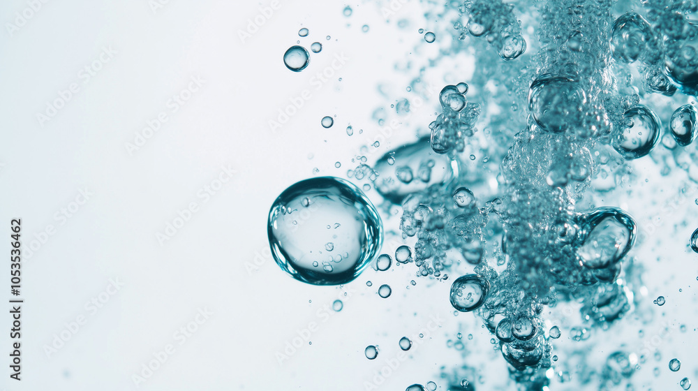 Aufkleber bubbles float up in clear water, creating sense of relaxation and tranquility. image captures essenc