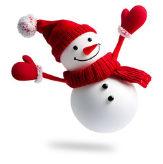 snowman wearing red clothes