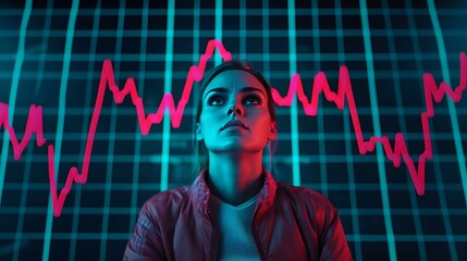 Intense Woman Analyzing Growth Charts