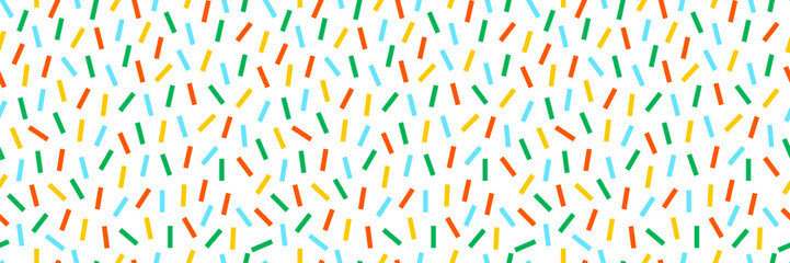 Abstract seamless pattern of colorful chaotic stripes confetti. Vector background, wallpaper print