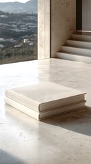 Modern White Books on Elegant Surface with Scenic View