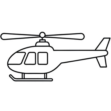 recommend clip art: Helicopter line art vector illustration.