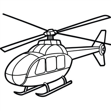 recommend clip art: Helicopter line art vector illustration.