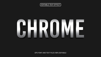 Chrome 3d editable text effect