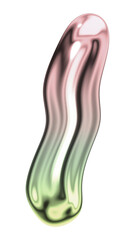 Letter I png holographic fluid chrome font, transparent background