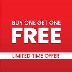 Buy one get one free sale banner design template with editable text.