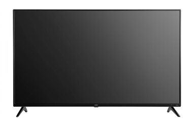 Obraz premium modern blank black big screen tv lcd isolated on white background