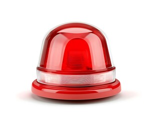 Fototapeta premium red emergency siren isolated on white background
