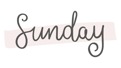 Obraz premium PNG Sunday hand drawn word on transparent background