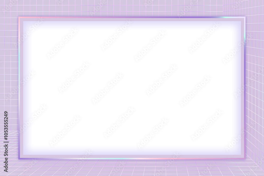 Poster pastel 3d png grid patterned frame transparent background