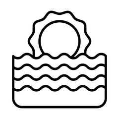 Ocean Sunset line icon