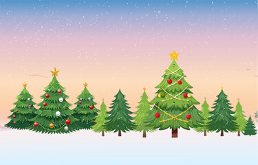 christmas tree with snow