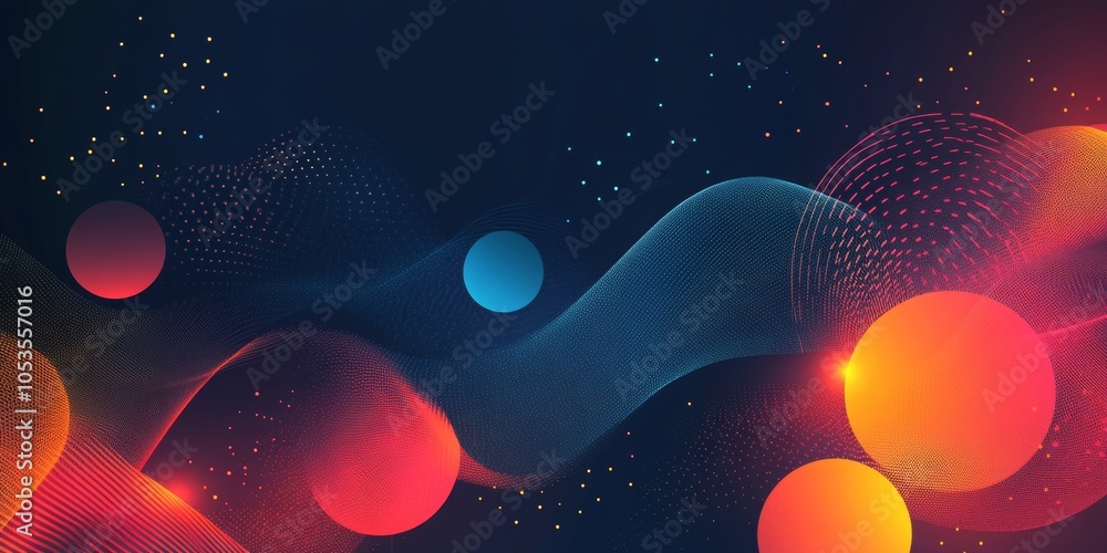 Poster vibrant dark noise with hand-drawn circles, an abstract design featuring minimalistic elements and r