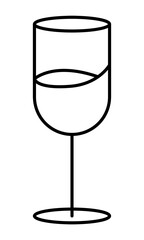Wine glass png graphic line art style