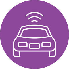 Obraz premium Autonomous Vehicle line circle icon