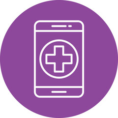 Telemedicine line circle icon