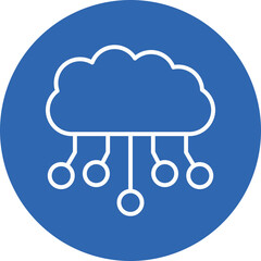 Cloud Computing line circle icon