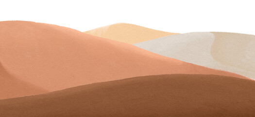 Watercolor desert png landscape border, transparent background