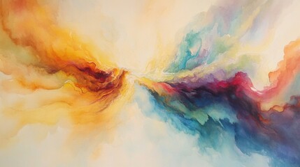 Colorful watercolor art. Generative AI