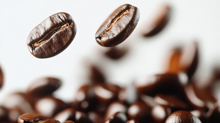 Fototapeta premium The Floating Coffee Beans