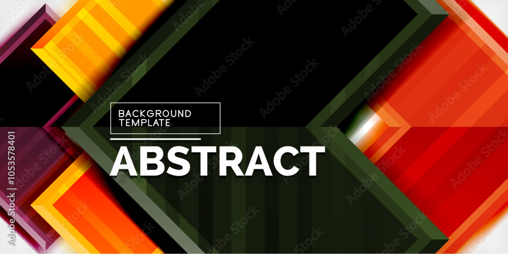 Poster Arrow symbols created with 3d effects and line texture geometric abstract background