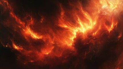 Fototapeta premium Fire flames black background. Generative AI