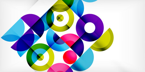 Obraz premium Colorful circle abstract background. Template for wallpaper, banner, presentation, background