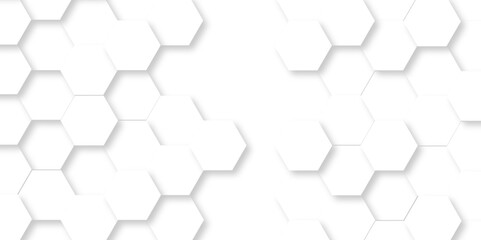 Fototapeta premium Vector Minimal White Hexagonal Background. Luxury White Pattern. 3D Futuristic abstract honeycomb mosaic white background. geometric mesh cell texture. modern futuristic wallpaper.